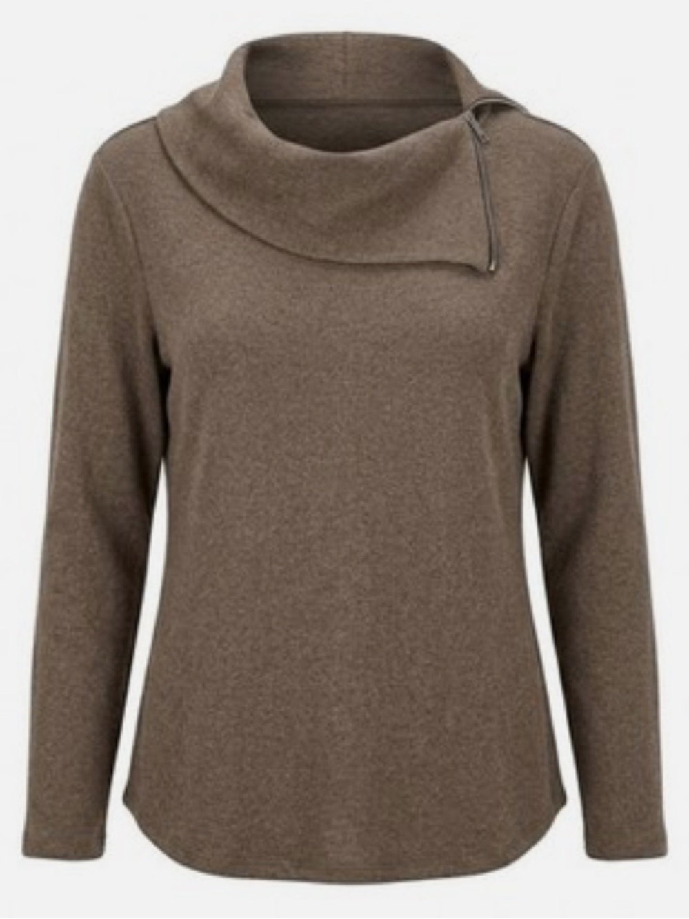 Fortune + Ivy Katelyn Zipper detail cowl neck knit top